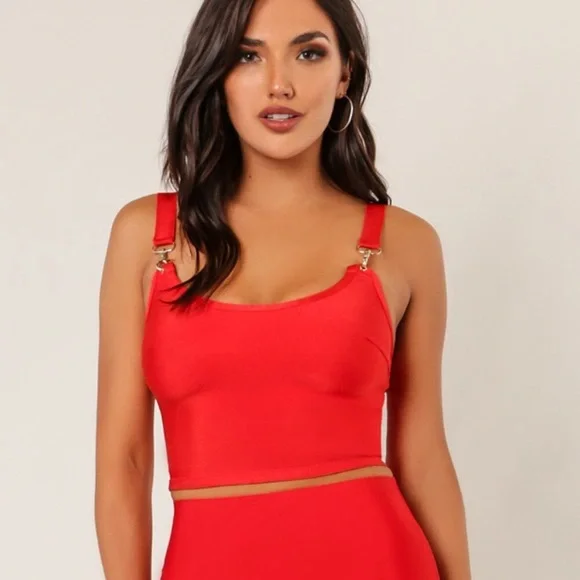 Wow Couture Sexy Neckline Bandage Crop top - Picture 2 of 9